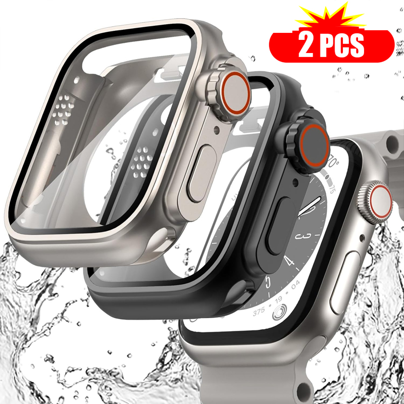 Iwatch Smartwatch Series 7 - Protecteur d'écran en verre et couvercle