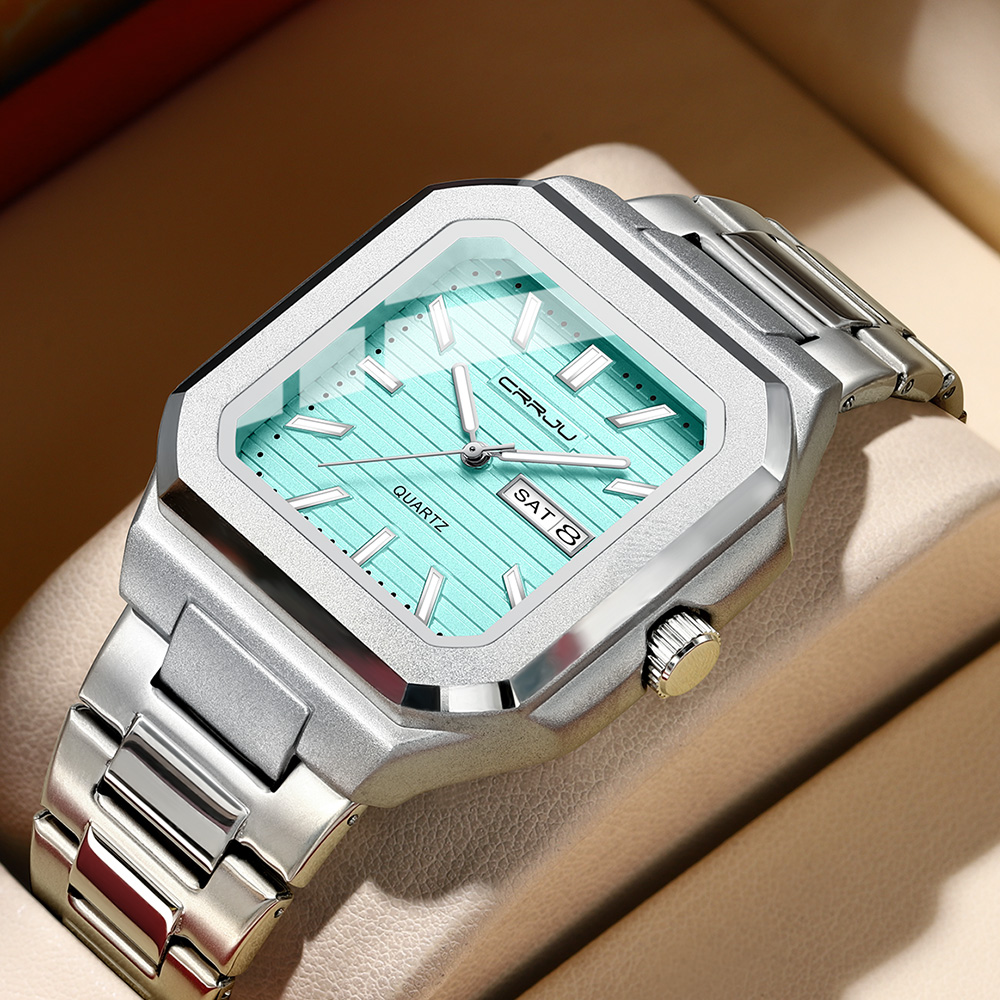 Smartwatch Square Watches For Men - Montre décontractée pour homme CRRJU en