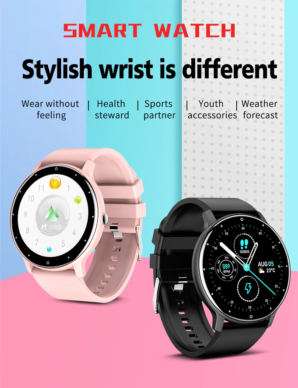 Montre intelligente de sport à - Smartwatch Watches Gift For Women avis et prix