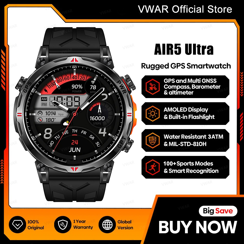 2025 nouveau VWAR GPS Smartwat - Watch Vs Amazfit avis et prix