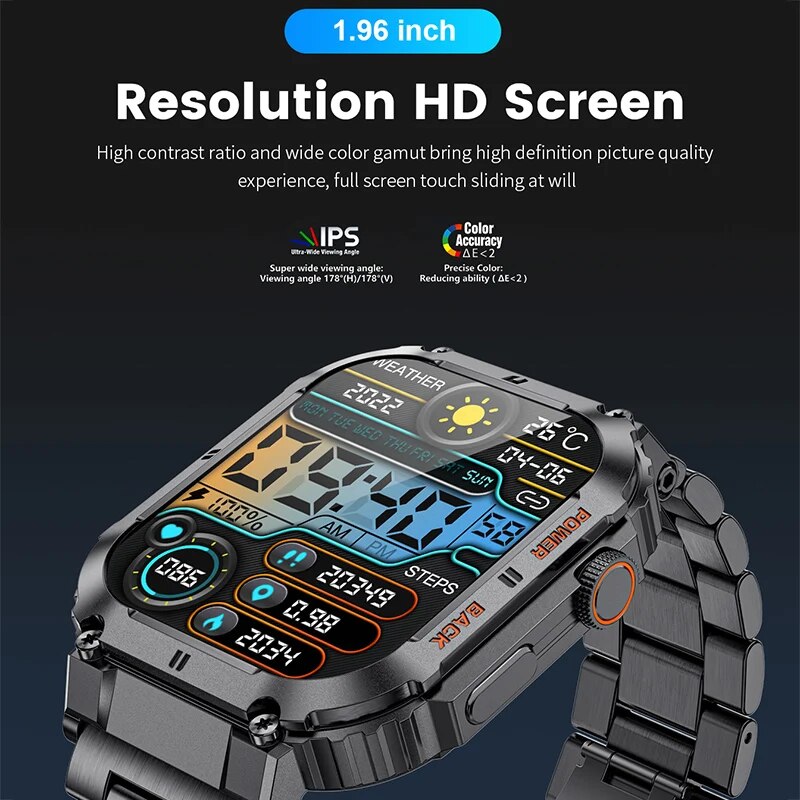 LIGE-Montre intelligente de fi - Smartwatch Square Watches For Men avis et prix