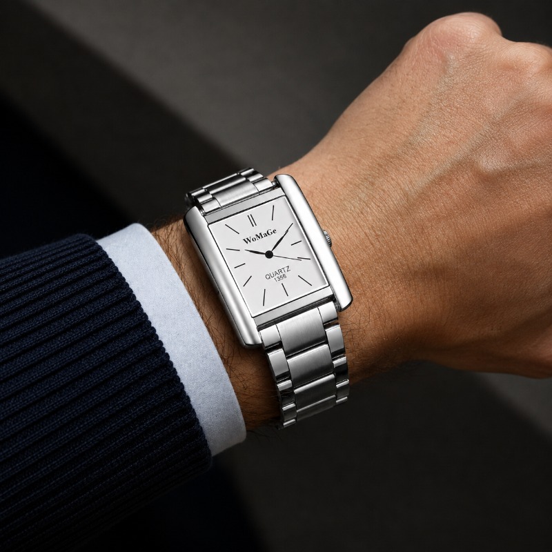 Montre de luxe en acier inoxyd - Smartwatch Square Watches For Men avis et prix